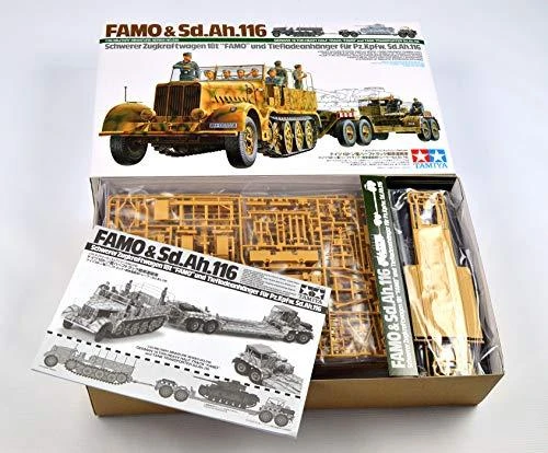 Tamiya Vokiečių vilkikas FAMO su priekaba 1/35 plastikinis modelis