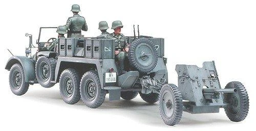 Tamiya Krupp Protze Kfz.69 su 3,7 cm PaK vilkikas, 1/35 plastikinis rinkinys