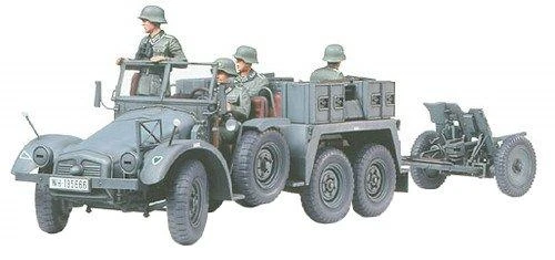 Tamiya Krupp Protze Kfz.69 su 3,7 cm PaK vilkikas, 1/35 plastikinis rinkinys