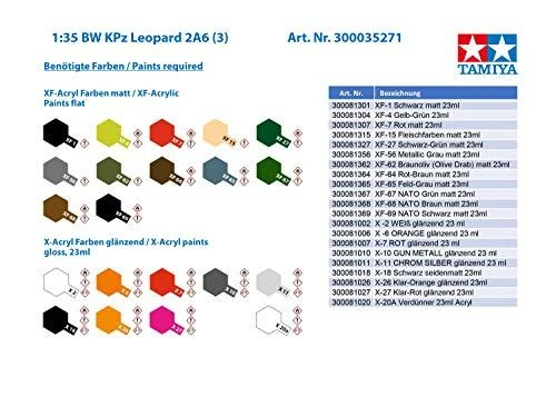 Tamiya – pagrindinis mūšio tankas „Leopard 2A6“, 1/35, 35271