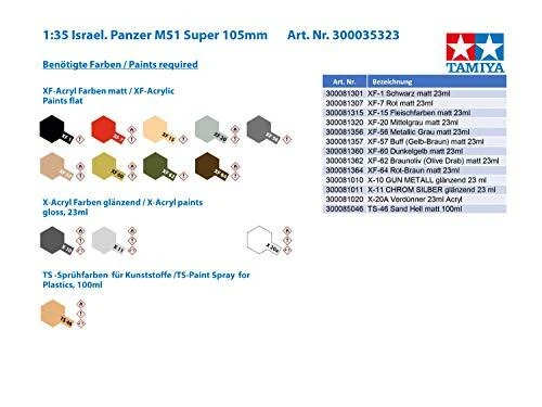 Tamiya 35323 Izraelio M51 tankas 1/35 plastikinis rinkinys