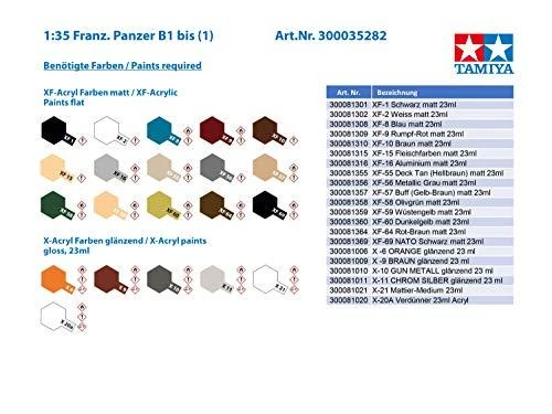 Tamiya prancūzų tankas B1 bis 1/35 plastikinis surenkamas modelis