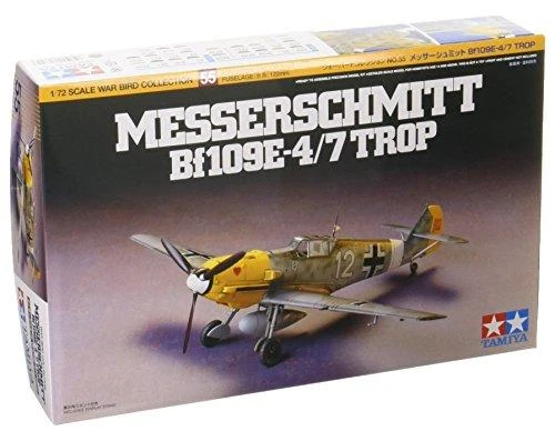Tamiya Messerschmitt Bf 109E-4/7 Trop 1/72 plastikinis lėktuvo modelis 60755