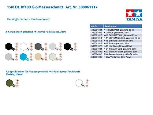 Tamiya Messerschmitt Bf 109 G-6 1/48 plastikinis surenkamas lėktuvo modelis