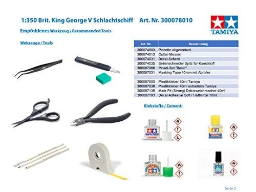 Tamiya King George V britų mūšinis laivas 1/350 plastikinis rinkinys 78010