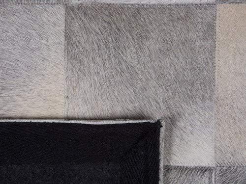 Beliani Kilimas ALACAM pilkas 160 x 230 cm natūrali oda