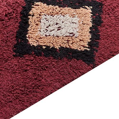 Beliani Kilimas SIIRT raudona 160 x 230 cm medvilninis