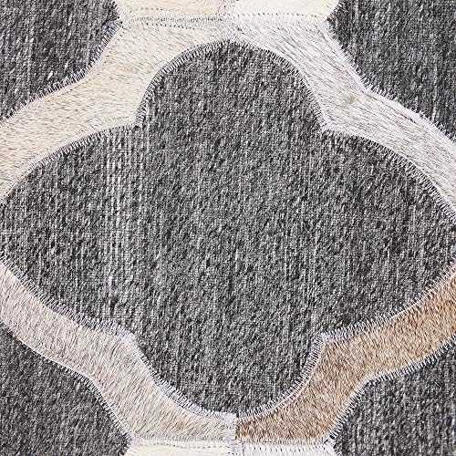 Beliani Kilimas ROLUNAY tamsiai pilkas 140 x 200 cm natūrali oda