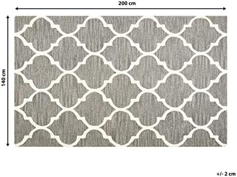 Beliani Kilimas YALOVA pilkas 140 x 200 cm vilnonis