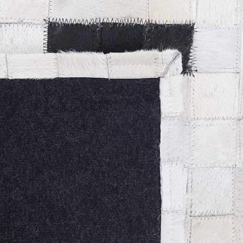 Beliani Kiliminis BOLU juodas 160 x 230 cm natūralios odos