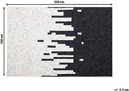 Beliani Kiliminis BOLU juodas 160 x 230 cm natūralios odos