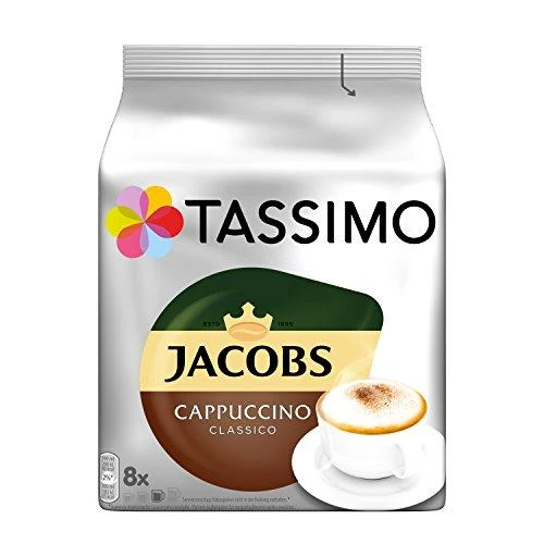 Kavos kapsulės Tassimo Cappuccino Classico (suderinamos su Bosch Tassimo kapsuliniais kavos aparatais), 8+8 vnt.