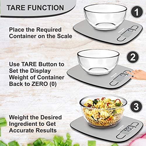 Virtuvinės svarstyklės Taurus EASY INOX, sveria iki 5kg
