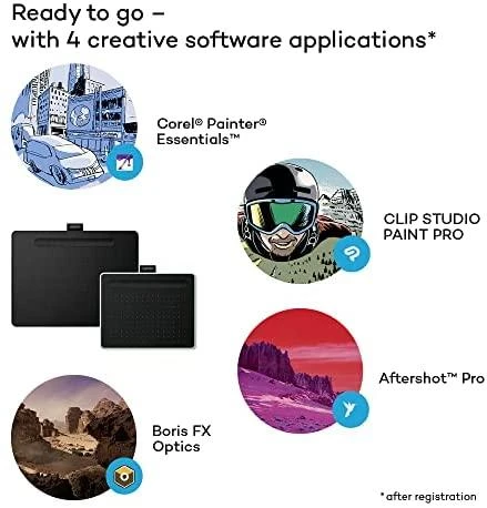 Grafinė planšetė Wacom Intuos S su pieštuku (CTL-4100K-N), Juoda