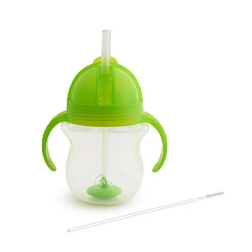 MUNCHKIN 207 ml gertuvė su šiaudeliu TIP&SIP STRAW, violetine, 6+ mėn.