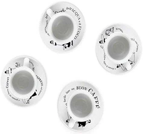 4 espreso puodelių rinkinys BIALETTI CAROUSEL Porcelianas 4x 50 ml Baltas
