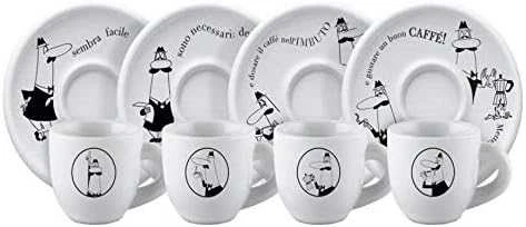 4 espreso puodelių rinkinys BIALETTI CAROUSEL Porcelianas 4x 50 ml Baltas