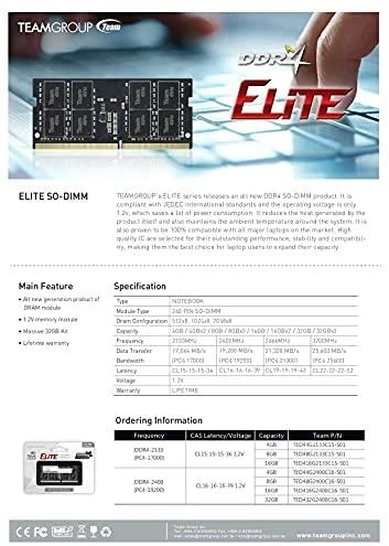 RAM TEAMGROUP TED48G2666C19-S01 Team Group DDR4 8GB 2666MHz CL19 SODIMM 1,2V