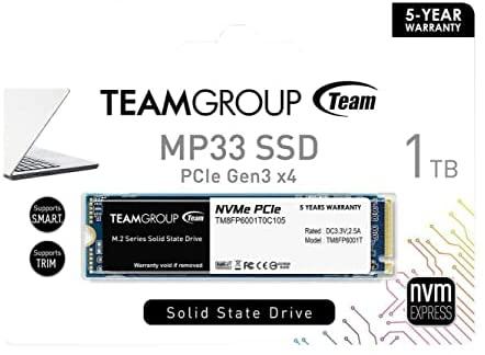 TEAM GROUP MP33 1TB PCIe Gen3 x4 NVMe M.2 SSD 1800 / 1500 MB / s