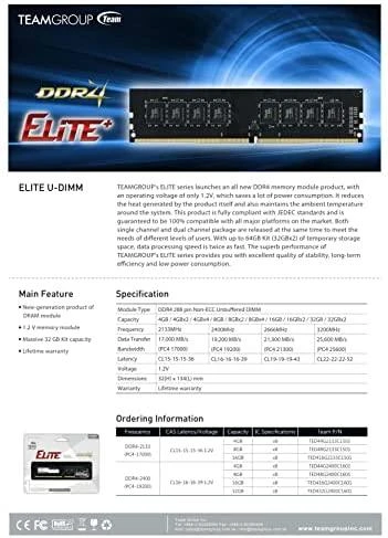 RAM TEAM GROUP DDR4 16GB 3200MHz CL22 1.2V