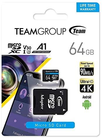 Team Group TEAMGROUP Atminties kortelė Micro SDXC 64GB Elite A1 V30 + Adapteriai