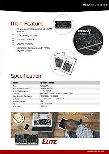 RAM Team Group Komandos grupė TEAMGROUP 16GB DDR4 2666MHz SODIMM CL19 1.2V