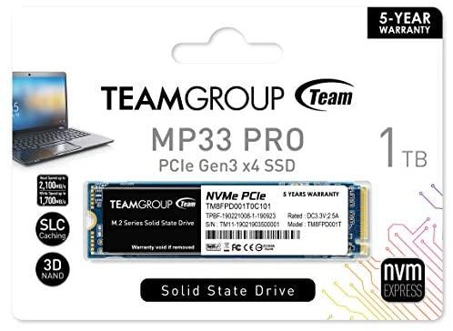 TEAM GROUP MP33 Pro 1TB PCIe Gen3 x4 NVMe M.2 SSD 2100/1700 MB/s