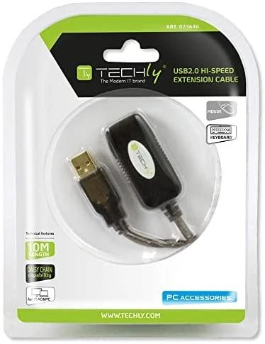 TECHLY 023646 Techly USB 2.0 aktyvusis ilgintuvas USB A/USB A M/F 10m juodas