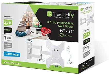 Techly ICA-LCD 2903WH plokščiųjų ekranų sieninis laikiklis 94 cm (37") Balta