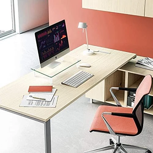 Techly ICA-MS 461 monitoriaus laikiklis arba stovas 81,3 cm (32") Laisvai stovintis Permatomas, Balta