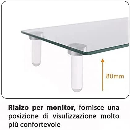Techly ICA-MS 461 monitoriaus laikiklis arba stovas 81,3 cm (32") Laisvai stovintis Permatomas, Balta