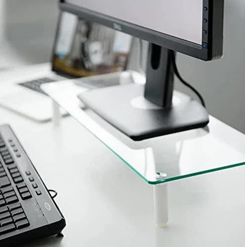 Techly ICA-MS 461 monitoriaus laikiklis arba stovas 81,3 cm (32") Laisvai stovintis Permatomas, Balta