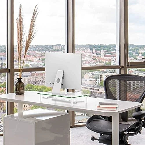 Techly ICA-MS 461 monitoriaus laikiklis arba stovas 81,3 cm (32") Laisvai stovintis Permatomas, Balta