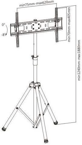 Laikiklis Techly Grindų stovas ICA-TR17T 37 "- 70" '