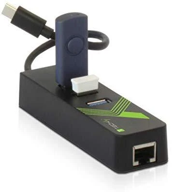 TECHLY 105810 Techly USB-C 3.1 į Gigabit Ethernet RJ45 tinklo adapteris su 3 prievadų USB 3.0 šakotuvu