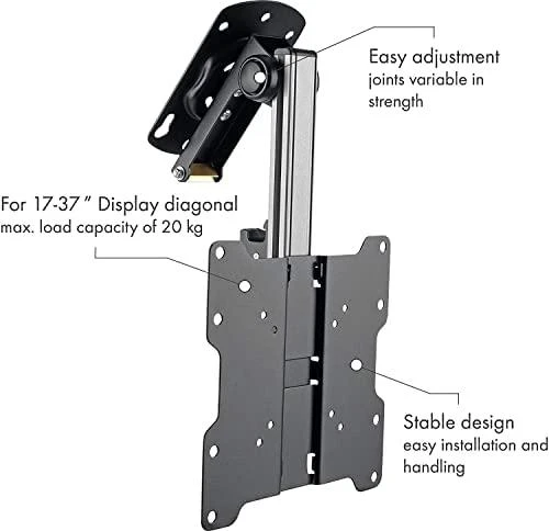 Laikiklis Techly 107142, 17–37 colių, 20 kg, reguliuojamas 265–400 mm, sulankstomas