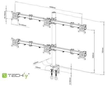 Laikiklis Techly Pole 17"-32", 8kg šarnyrinis