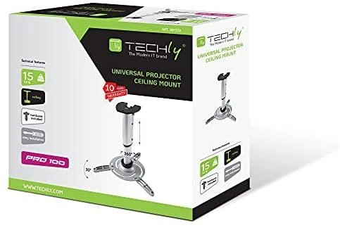 TECHLY 301559 Techly Universal projector lubinis laikiklis mount 30/37 cm, 15 kg, sidabrinis