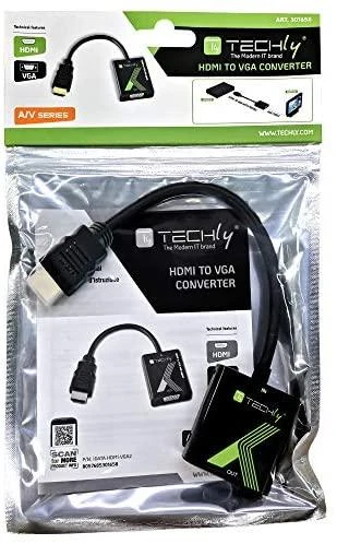 Techly IDATA-HDMI-VGA2 vaizdo kabelio adapteris VGA (D-Sub) Juoda