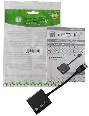 Techly IDATA HDMI-VGA4 kabelių sąsaja / invertavimo adapteris HDMI C VGA Juoda