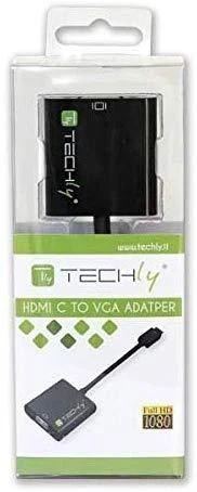 Techly IDATA HDMI-VGA4 kabelių sąsaja / invertavimo adapteris HDMI C VGA Juoda