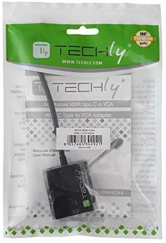 Techly IDATA HDMI-VGA4 kabelių sąsaja / invertavimo adapteris HDMI C VGA Juoda