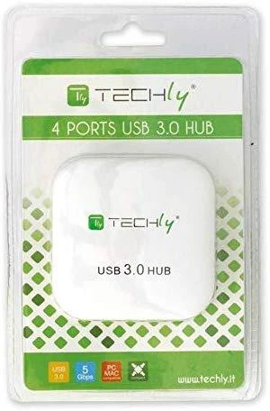 Techly IUSB3-HUB4-WH sąsajos šakotuvas 5000 Mbit/ai Balta
