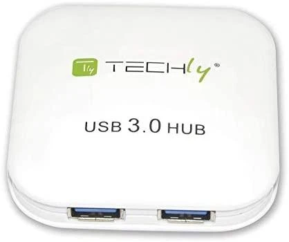 Techly IUSB3-HUB4-WH sąsajos šakotuvas 5000 Mbit/ai Balta