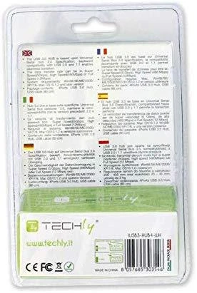 Techly IUSB3-HUB4-WH sąsajos šakotuvas 5000 Mbit/ai Balta