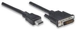 StarTech MANHATTAN HDMI kištukas į DVI-D 24+1 kištuką, dviguba jungtis, 1,0 m (3 pėd.), Juodas 322782