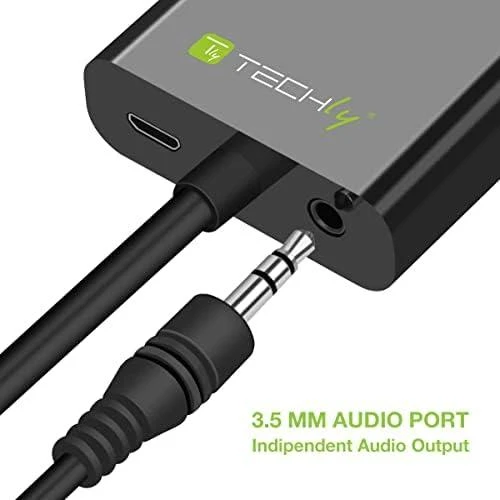 Techly Techniškai HDMI - VGA+3.5mm+Micro USB B M/F Juoda