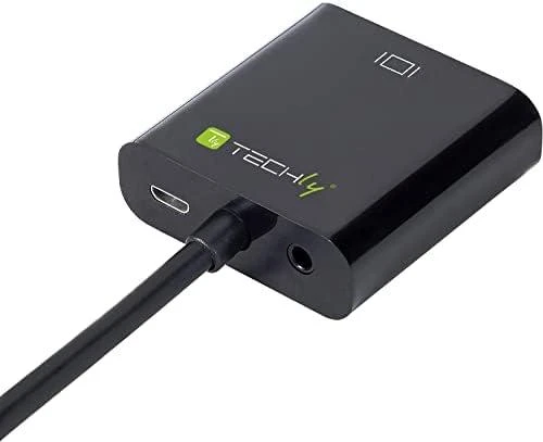 Techly Techniškai HDMI - VGA+3.5mm+Micro USB B M/F Juoda