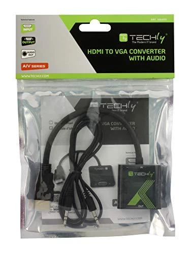 Techly Techniškai HDMI - VGA+3.5mm M/F Juoda