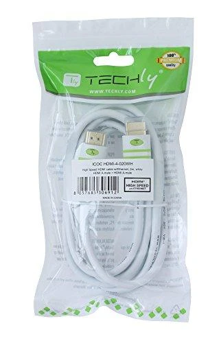Techly Techniškai 2.0m HDMI M/M HDMI kabelis 2m HDMI A tipo (standartinis) Balta